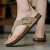 Kork-Hausschuhe für Herren, lässige Komfort-Sandalen, Sommer-Flip-Flop, Outdoor, rutschfeste Strandschuhe, modische Jugend, atmungsaktive Gezeiten-Hausschuhe 4