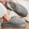 Plus Size Herren-Hausschuhe, flauschig, bequem, Memory-Schaum, weiche Paarschuhe, rutschfeste, warme Winter-Plüsch-Hausschuhe
