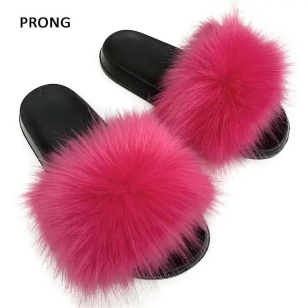 Sommer Faux Pelz Hausschuhe Frauen Innen Pelzigen Fell Rutschen Weibliche Plüsch Flip-Flops Wohnungen Sandalen Casual Flauschigen Slipper Haus Schuhe 5