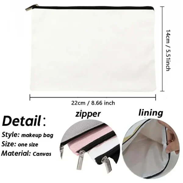 Benutzerdefinierte Name Reise Kosmetik Organizer Frauen Bürobedarf Aufbewahrungstasche Leinwand personalisierte Geschenk Make-up Tasche Federmäppchen Geldbörse 5