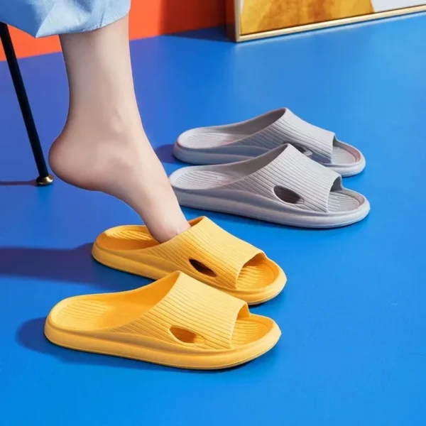 Sommer Unisex Hausschuhe Frauen Einfarbig Eva Indoor Bad Dicke Plattform Männer Anti Slip Weiche Hause Flip-Flops Komfort Strand Sandalen 4
