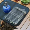 Klappbarer Lagerfeuer grill tragbarer Edelstahl-Camping grill rost Gasherd ständer Multifunktion aler Holzofenst änder im Freien 4