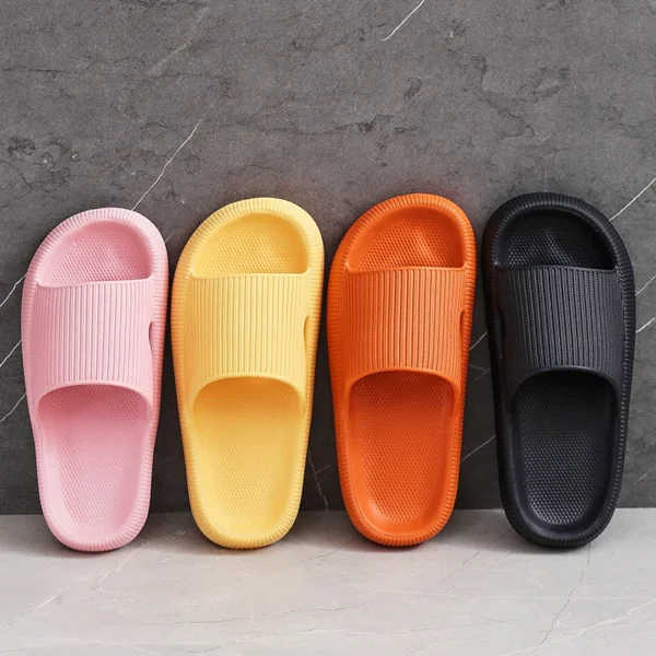 Smile Pop Rutschfeste Badezimmer-Duschhausschuhe für Damen, einfacher Stil, für drinnen und draußen, Freizeitschuhe, atmungsaktive Plateau-Sandalen 6
