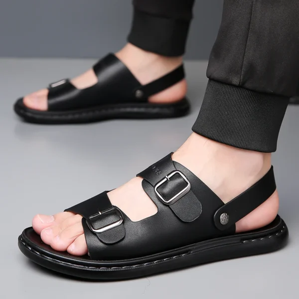 Outdoor Sommer Neue Anti Slip Wasser Waten Atmungsaktive Sandalen Hohe Qualität Männer Komfortable Weichen Boden Schnalle Zweireihige Hausschuhe 6