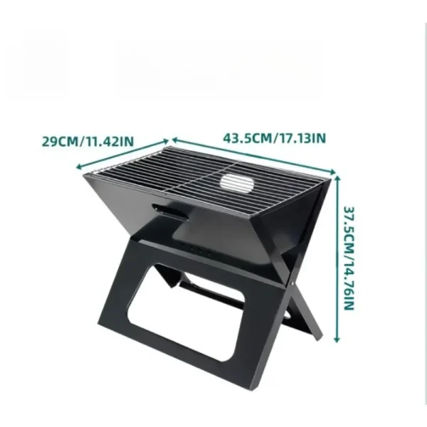 Faltbarer Holzkohlegrill, ultradünn, tragbar, Grill, leicht, einfacher Grill zum Kochen im Freien, Camping, Wandern 6