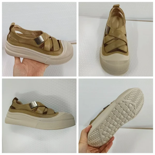 Koznoy 4cm weben Kuh Echt leder Sommer Mode Sandalen Slip auf Frauen Sandale Hausschuhe Pumps Plattform Keil hohle Wohnungen 4