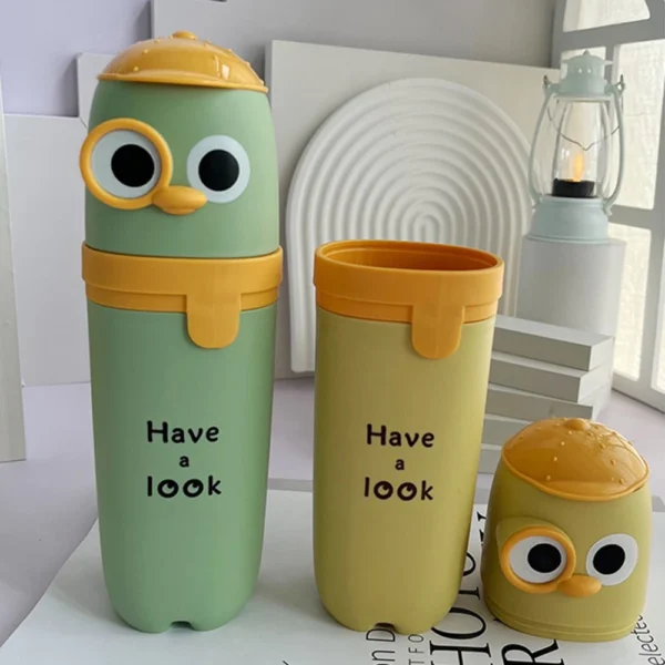 Glatte Reise Zahnbürste Tasse niedlichen Design Zahnbürsten halter feuchtigkeit beständige Cartoon-Kit bequem keine Leckage staub dicht 5