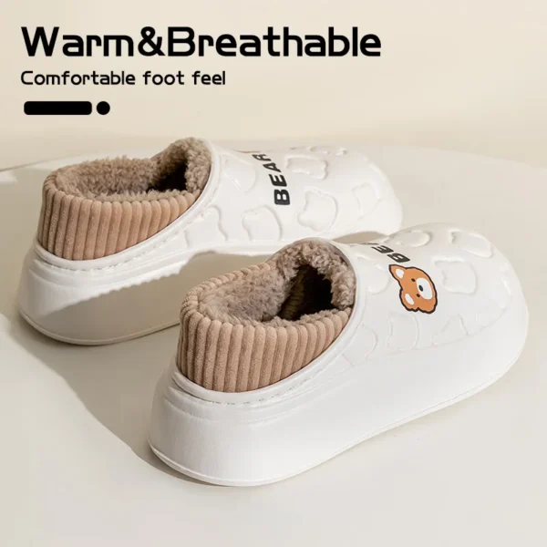 Wasserdichte Baumwollhausschuhe für Damen im Winter, neuer Stil für Outdoor-Bekleidung, rutschfeste Isoliertasche für zu Hause und Paar-Baumwollschuh 3