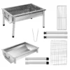 Picknickgrill Edelstahl Holzkohlegrill Kleiner Grill Portable Campinggrill Abnehmbare BBQ Grills für Outdoor Garten Party usw. ( 5