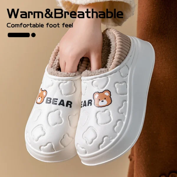 Wasserdichte Baumwollhausschuhe für Damen im Winter, neuer Stil für Outdoor-Bekleidung, rutschfeste Isoliertasche für zu Hause und Paar-Baumwollschuh 2
