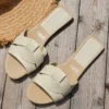 Trendige Damen-Slides-Schuhe, flache Sommer-Luxus-Flip-Flops, Outdoor-Strandsandalen mit rutschfester Sohle 5