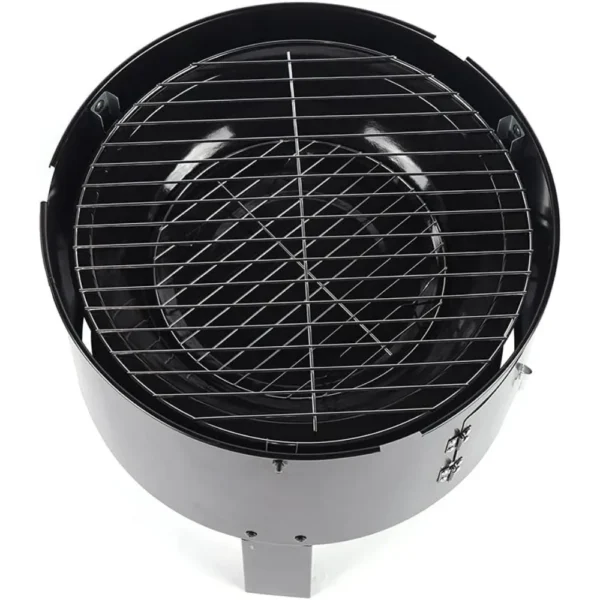 3-in-1-BBQ-Holzkohlegrill, 84 x 40 cm, geräucherter BBQ-Raum mit Temperaturanzeige für BBQ, Camping, Terrasse, Garten 6