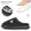 Herren-Hausschuhe, pelzig, kariert, gemütlich, EVA-Memory-Schaum, leichte Freizeitschuhe, Winter, warm, Plüsch, rutschfeste Hausschuhe, große Größe 5