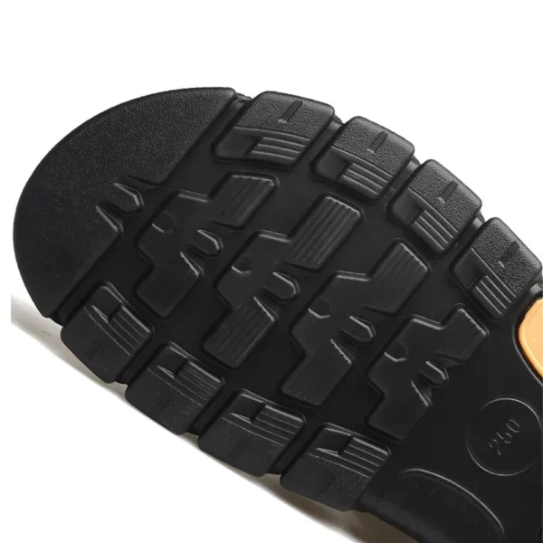 Sandalen Herren Strandschuhe Kunstleder Hausschuhe Outdoor rutschfeste Ledersandalen mit dicken Sohlen für Herren Freizeitschuhe 4