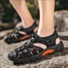 Neue Sommer Echtem Leder Männer Sandalen Mode-Design männer Casual Turnschuhe Komfortable Strand männer Sandalen Outdoor Waten Schuhe 2