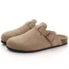 Crestar Cork Wildleder Pantoletten Hausschuhe für Damen Mode Herren Clogs Schuhe Klassische rutschfeste Outdoor-Hausschuhe aus Kork mit Fußgewölbeunterstützung 2