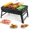 Neuer tragbarer Grill Grill Holzkohle grill Mini-Grill Edelstahl-Werkzeugs atz Kochen im Freien Camping Picknick Strand Camping Grill 3