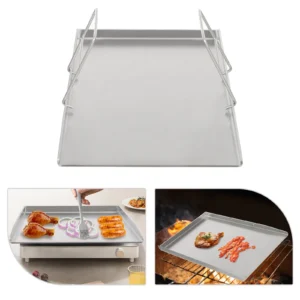 Edelstahlgrill mit zwei Griffen für die meisten Gasgrills und Holzkohlegrills. Universelles BBQ-Grillpfanne-Grilltablett