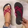 Schicke Sommer-Flip-Flops für Damen – modische schwarze Fuß-Tanga-Hausschuhe, rutschfeste EVA-Sohle, bequeme Strand-Schuhe mit flachem Boden 6
