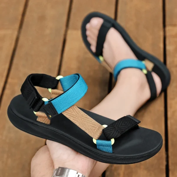 Sommer Outdoor Wade Sandalen Mann Arch Support Yoga Matte Einlegesohle Gladiator Offene Strand Hausschuhe Rutschfeste Langlebige Flache Männer Schuh 5