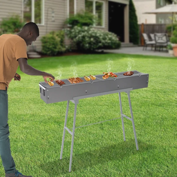 Tragbarer BBQ-Grill, zusammenklappbar, Camping-Grill, Holzkohlegrills 3