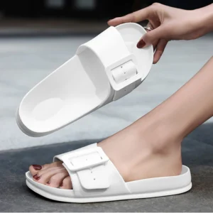 Comwarm Damen-Sommersandalen, 2025, neue Flip-Flops mit verstellbarer Schnalle, modische, rutschfeste Strandschuhe für den Außenbereich, flache Hausschuhe