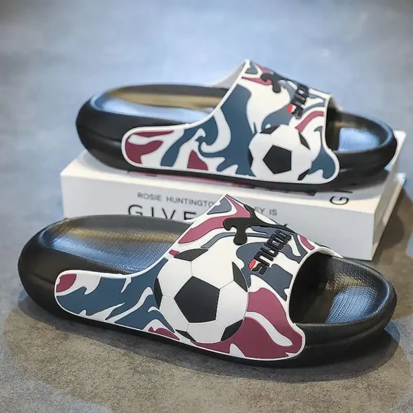 Neue Mode männer Hausschuhe Marke Sommer Weiche Sohle Nicht-slip EVA Strand Schuhe Fußball Männlichen Rutschen Weichen Dicken sohlen Slidee Slipper 4