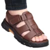 Sandalen Herren Strandschuhe Kunstleder Hausschuhe Outdoor rutschfeste Ledersandalen mit dicken Sohlen für Herren Freizeitschuhe