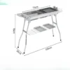 Holzkohlegrill aus Edelstahl für den Außenbereich, großes Grillwerkzeug, tragbar, mit kostenloser Installation, Griff, zusammenklappbar, zum Kochen