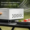 Barbecue Grill Tischplatte Holzkohleofen Quadratischer Campinggrill Holzkohlegrillofen zum Kochen im Freien Camping Picknicks Strand 6