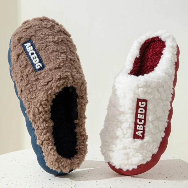 Dicke Sohle Hause Innen Außerhalb Männer Und Frauen Paare Winter Haushalt Warme Flauschige Hausschuhe Mode Plüsch Baumwolle Schuhe Damen 3