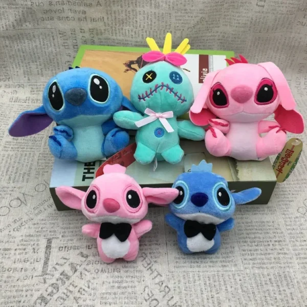 Disney Lilo und Stitch Plüschpuppe Spielzeug Blumenstrauß Stitch Tier Gefüllte Schlüsselanhänger Anhänger Mädchen Kinder Geburtstag Weihnachtsgeschenke