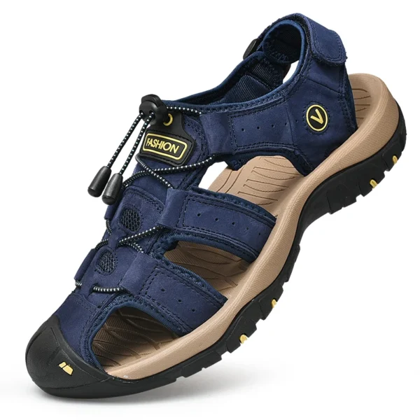 Sommer Männer Sandalen Aus Echtem Leder Herren Casual Schuhe Outdoor Männer Leder Sandalen für Männer Strand Schuhe Römische Schuhe Plus Größe 38-48 2