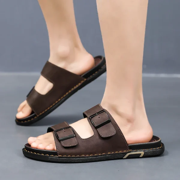 Hochwertige Freizeithausschuhe für Herren, Sommer, atmungsaktiv, Outdoor, weiche Sohle, Strandschuhe, Mode, Jugend, Joker, Gezeitensandalen, Gartenschuhe 3