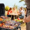 Tragbarer Holzkohlegrill, kleiner Tisch-Holzkohlegrill zum Kochen im Freien, Grillen, faltbarer Tisch, Grill für Camping, Picknick 2