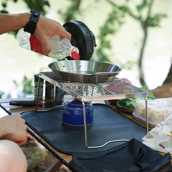 Klappbarer Lagerfeuer grill tragbarer Edelstahl-Camping grill rost Gasherd ständer Multifunktion aler Holzofenst änder im Freien 3