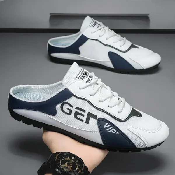 Männer Hausschuhe Trend Baotou Schuhe für Männer Sommer Atmungsaktive Casual Schuh Vulkanisierte Wohnungen Männlichen Turnschuhe Halbe Slip-on Schuhe 2