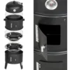 3-in-1-BBQ-Holzkohlegrill, Grill, Räucherfass, Räuchergrill mit Thermometer – 3-in-1-Räucherfass für Kochen im Freien 2