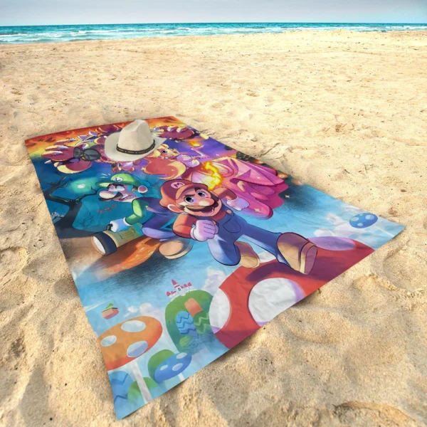 S-super m-mario bros Badet uch Mikro faser weiches Wasser absorbiert atmungsaktiv für Mädchen Kinder dekorative Cartoon Strand tuch