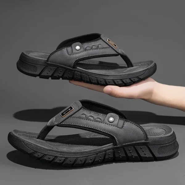 Herren lässige Hausschuhe Sommer Outdoor Open Toe Strands chuhe weichen Boden bequeme Urlaub Indoor Sandalen Mode rutsch festen Atem 2
