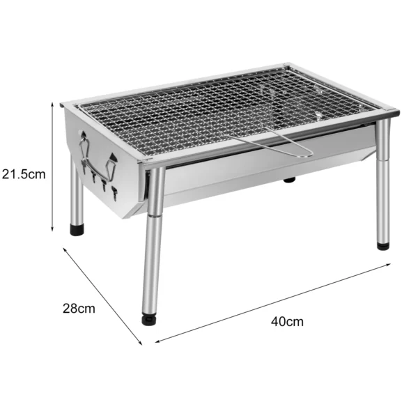 Picknickgrill Edelstahl Holzkohlegrill Kleiner Grill Portable Campinggrill Abnehmbare BBQ Grills für Outdoor Garten Party usw. ( 4
