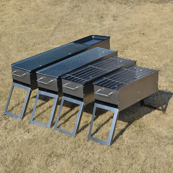 Moderne Stahl BBQ Grills Klapp Tragbare Grill Herd Verdickt Outdoor Barbecue Grill Hause Hof Brazier Camping Liefert 2