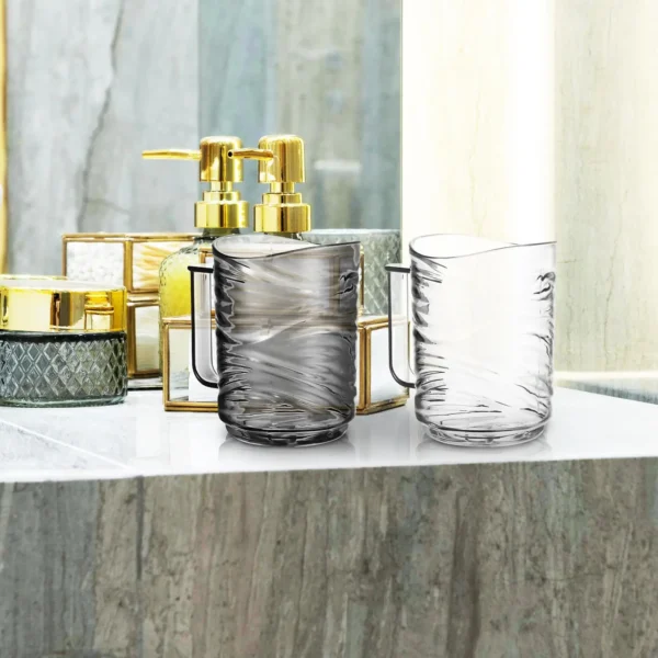 2-teiliges Zahnbürstenhalter-Set, Tassen, Mundwasser, Badezimmer, Becher, Zahnbürstenbecher, starkes, wiederverwendbares Reisehalter-Set aus Kunststoff 2