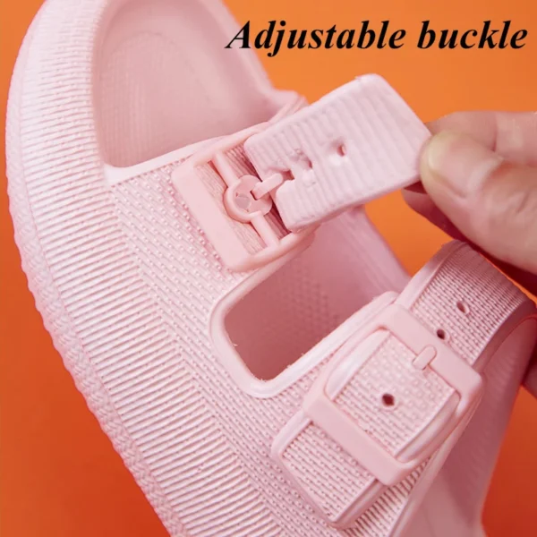 Dicke Plattform-Wolken-Hausschuhe für Damen, modische Schnalle, weiche Sohle, Kissen, Rutschen, Sandalen, Damen, 2023, Sommer, Strand, rutschfeste Flip-Flops 2