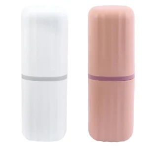 2Pcs Reise Waschen Tasse Zahnbürste Fall Bad Lieferungen Lagerung Box für Zahnpasta Zahnbürste Kamm Tragbare Leichte Langlebig 2