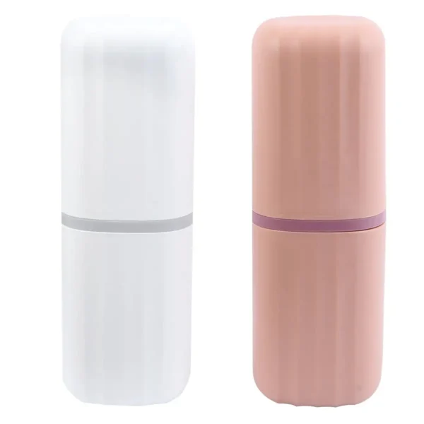 2Pcs Reise Waschen Tasse Zahnbürste Fall Bad Lieferungen Lagerung Box für Zahnpasta Zahnbürste Kamm Tragbare Leichte Langlebig 2