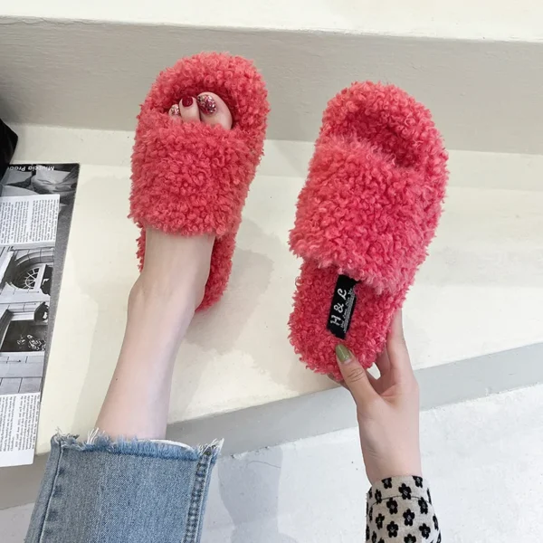 Weiche Plüsch-Sandalen für Damen, Verano, 2025, rutschfeste Winter-Designer-Schuhe für Damen, flache Sandalen für Damen, Flip-Flop 3