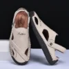 Neue Handgemachte Sommer Sandalen Männer Atmungsaktive Leder Schuhe Mann Im Freien Männer Sandalen Gleitschutz Strand Sandalen Hohl Schuhe Mode 6