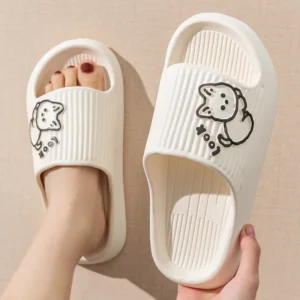Sommer Hausschuhe Badezimmer Plattform Rutschfeste Hause Bär Cartoon Flip-Flops Strand Frauen Slipper Sandalen Rutschen Indoor Outdoor 2023