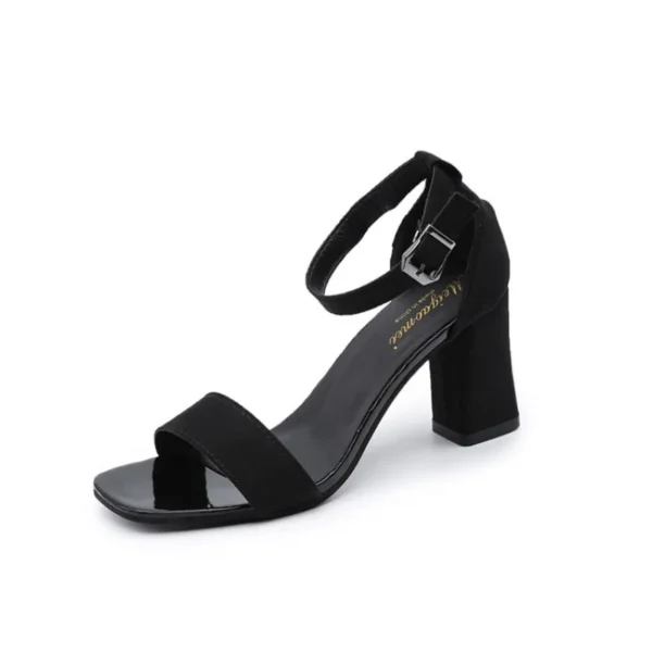 Damen 2024 Sommermode Sandalen Mittelhoher Absatz Outdoor Sandalen Elegante Hochzeitsschuhe Braut Plus Größe 34-40 Schnallenriemen 6